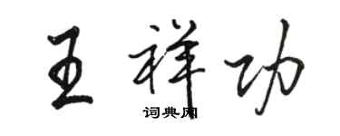 駱恆光王祥功行書個性簽名怎么寫