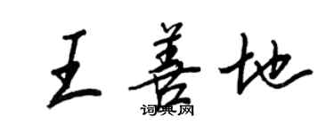 王正良王善地行書個性簽名怎么寫