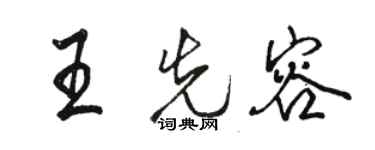 駱恆光王先容行書個性簽名怎么寫