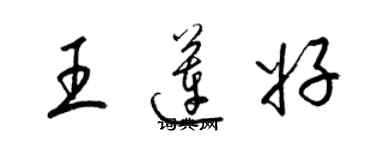 梁錦英王蓮好草書個性簽名怎么寫