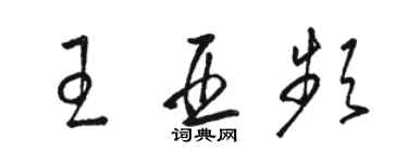 駱恆光王亞頻草書個性簽名怎么寫