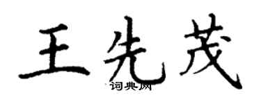 丁謙王先茂楷書個性簽名怎么寫