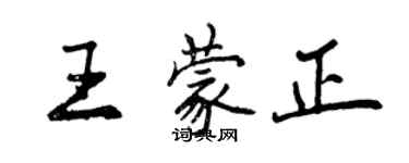 曾慶福王蒙正行書個性簽名怎么寫