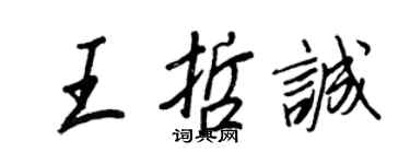 王正良王哲誠行書個性簽名怎么寫