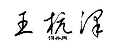 梁錦英王杭澤草書個性簽名怎么寫