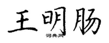 丁謙王明腸楷書個性簽名怎么寫