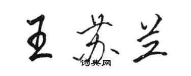 駱恆光王蘇蘭行書個性簽名怎么寫