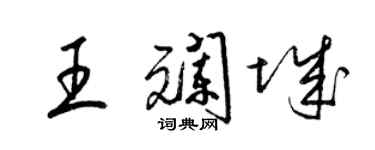 梁錦英王斕城草書個性簽名怎么寫