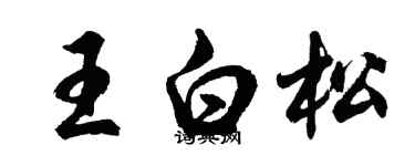 胡問遂王白松行書個性簽名怎么寫