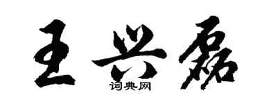 胡問遂王興磊行書個性簽名怎么寫
