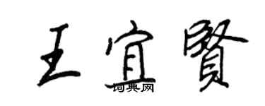 王正良王宜賢行書個性簽名怎么寫