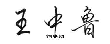 駱恆光王中魯行書個性簽名怎么寫