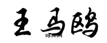 胡問遂王馬鷗行書個性簽名怎么寫