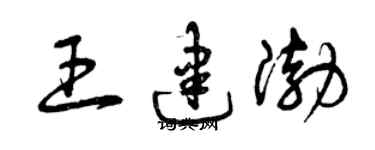 曾慶福王建渤草書個性簽名怎么寫