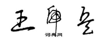 曾慶福王虎兵草書個性簽名怎么寫