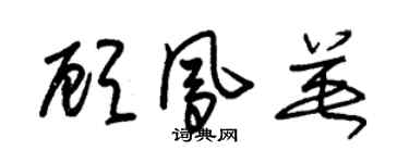 朱錫榮顧鳳英草書個性簽名怎么寫