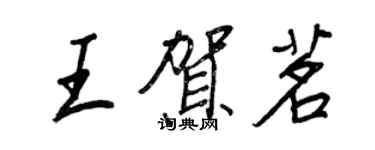 王正良王賀茗行書個性簽名怎么寫