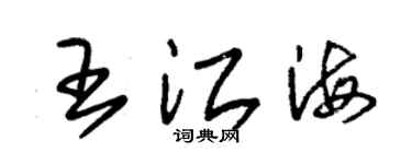 朱錫榮王江海草書個性簽名怎么寫