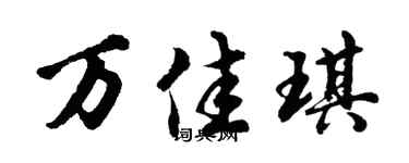 胡問遂萬佳琪行書個性簽名怎么寫