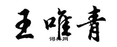 胡問遂王唯青行書個性簽名怎么寫