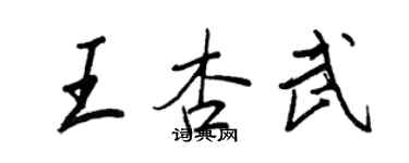 王正良王杏武行書個性簽名怎么寫