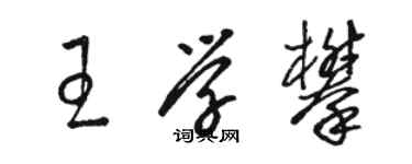 駱恆光王學攀草書個性簽名怎么寫