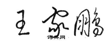 駱恆光王家鵬草書個性簽名怎么寫