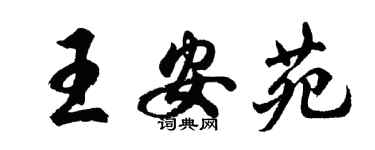 胡問遂王安苑行書個性簽名怎么寫