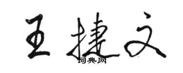 駱恆光王捷文行書個性簽名怎么寫