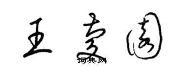 梁錦英王慶園草書個性簽名怎么寫