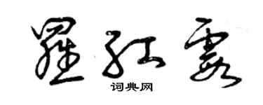 曾慶福羅紅霞草書個性簽名怎么寫