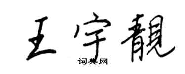 王正良王宇靚行書個性簽名怎么寫