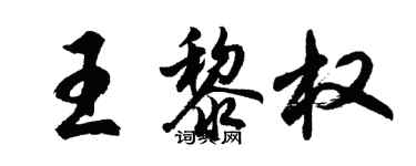 胡問遂王黎權行書個性簽名怎么寫