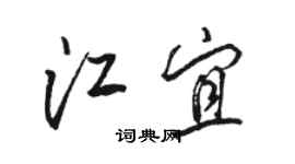 駱恆光江宜行書個性簽名怎么寫