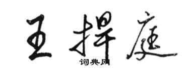 駱恆光王捍庭行書個性簽名怎么寫