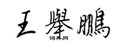 王正良王舉鵬行書個性簽名怎么寫