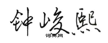 駱恆光鍾峻熙行書個性簽名怎么寫