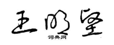 曾慶福王明堅草書個性簽名怎么寫