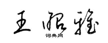 梁錦英王昭雅草書個性簽名怎么寫