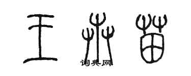 陳墨王卉苗篆書個性簽名怎么寫