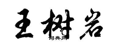 胡問遂王樹岩行書個性簽名怎么寫