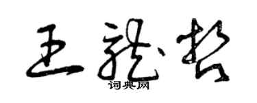 曾慶福王龍哲草書個性簽名怎么寫