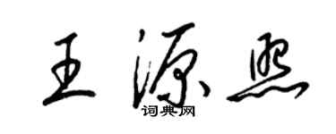 梁錦英王源照草書個性簽名怎么寫