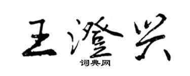 曾慶福王澄興行書個性簽名怎么寫