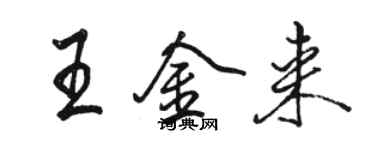 駱恆光王金來行書個性簽名怎么寫