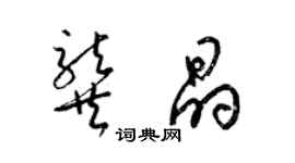 梁錦英龔晶草書個性簽名怎么寫