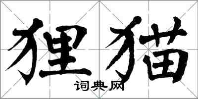 翁闓運狸貓楷書怎么寫