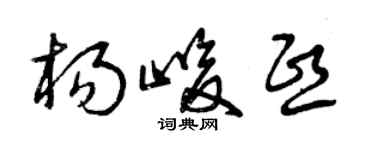 曾慶福楊峻熙草書個性簽名怎么寫