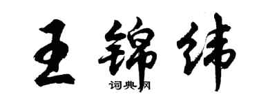 胡問遂王錦緯行書個性簽名怎么寫