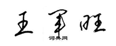 梁錦英王軍旺草書個性簽名怎么寫